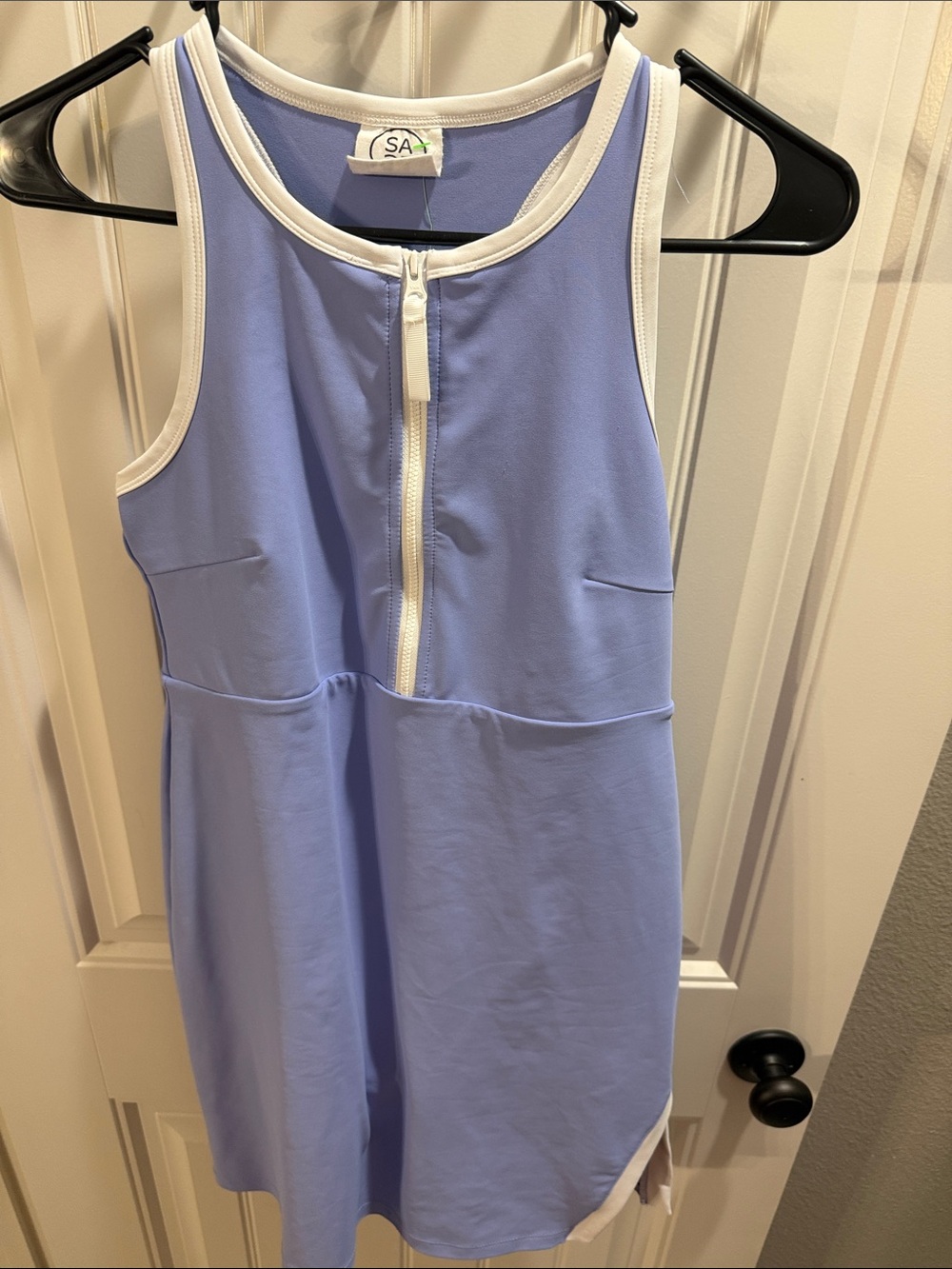 SA Lavender Sleeveless Zip-Front Athletic Dress